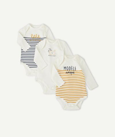 Bodysuit family - PACK OF 3 BODIES WITH PRINTED STRIPES