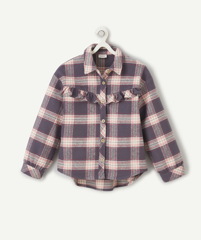 Our latest looks radius - GIRLS' BLUE AND PINK CHECKED SHIRT WITH OVERSIZED SLEEVES