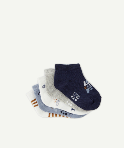 Baby-boy radius - PACK OF FIVE PAIRS OF BABY BOYS' CLOUD AND AEROPLANE THEME SOCKETTES