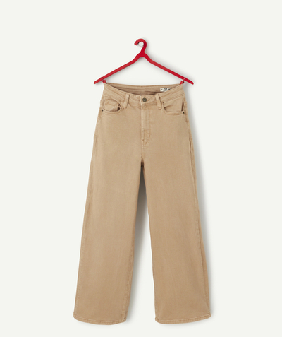 Our latest looks Tao Categories - GIRLS' BEIGE WIDE-LEG RECYCLED FIBRE TROUSERS