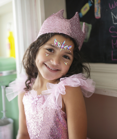 Carnival Tao Categories - GIRLS' CROWN WITH PINK SEQUINS AND VOILE
