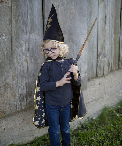 Boy radius - BLACK AND GOLD REVERSIBLE MAGICIAN'S CAPE AND HAT
