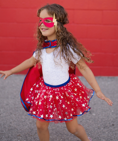 Carnival Tao Categories - RED SUPERHEROINE SET WITH A TUTU, CAPE AND MASK