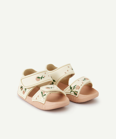 Shoes, booties radius - BEIGE BLUMER SANDALS WITH PEACHES