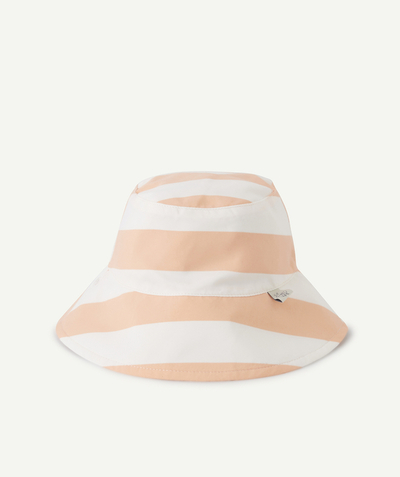 Nursery Tao Categories - OFF-WHITE AND PEACH STRIPED ANTI-UV BUCKET HAT