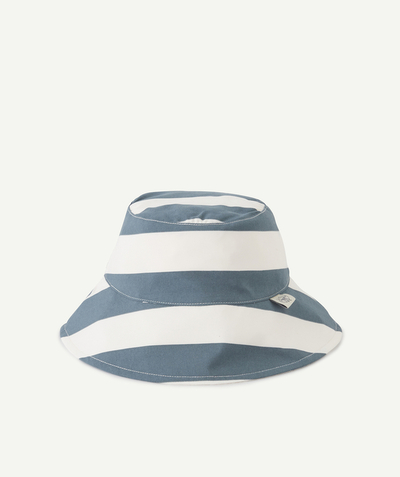 Hat, cap Tao Categories - OFF-WHITE AND BLUE STRIPED ANTI-UV BUCKET HAT