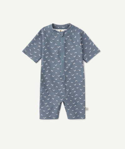 Beach Collection Afdeling,Afdeling - BLAUW ANTI-UV BABYPAK MET WITTE PRINT