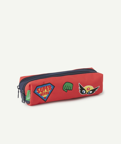Back to school equipment radius - TRISTAN NAVY AND RED SUPERHEROES PENCIL CASE
