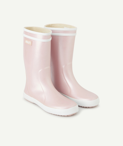 AIGLE ® Afdeling,Afdeling - GIRLS' PEARL-COLOURED IRIDESCENT LOLLY BOOTS