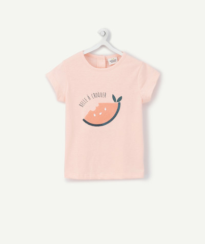 T-shirt Rayon - LE T-SHIRT ROSE AVEC SEQUINS