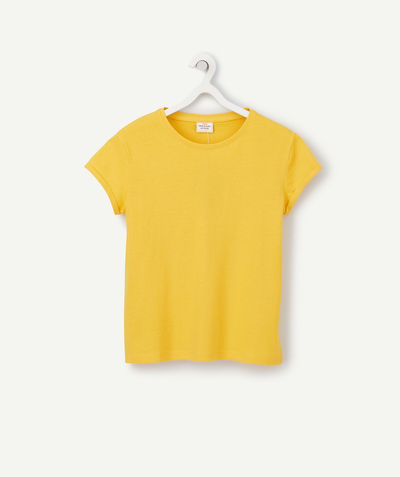 Tee-shirt radius - GIRLS' YELLOW ORGANIC COTTON T-SHIRT