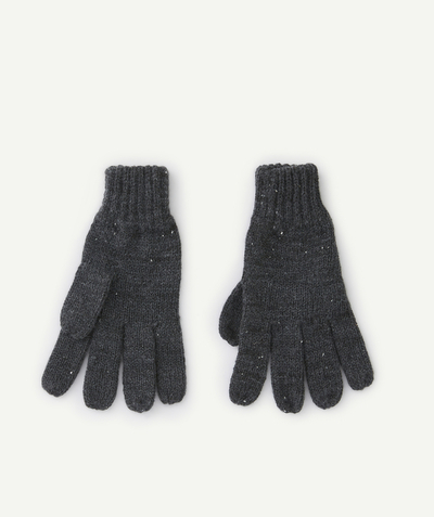 ECODESIGN radius - BOYS' DARK GREY KNITTED GLOVES IN RECYCLED FIBRES