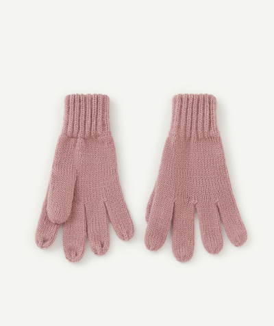 Girl radius - A PAIR OF GIRLS' GLOVES IN POWDER PINK RECYCLED FIBRES