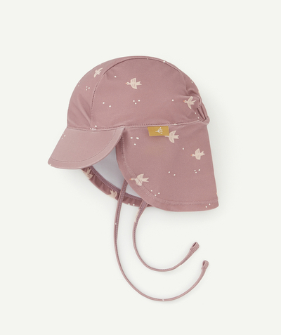 Hat, cap Tao Categories - BABY GIRLS' OLD ROSE ANTI-UV HAT WITH SWALLOWS
