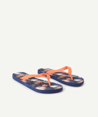 Shoes, booties radius - NAVY BLUE FLIP-FLOPS WITH A FLUORESCENT PRINT