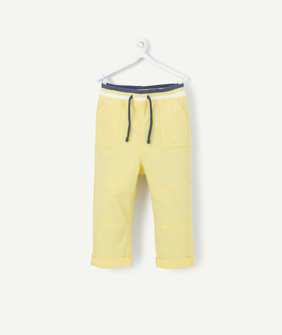 Trousers radius - YELLOW CANVAS TROUSERS WITH AN ELASTICATED WAIST