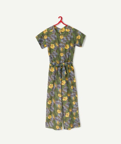 Jumpsuits - Dungarees Tao Categories - FLOWING GREEN FLOWER-PATTERNED JUMPSUIT