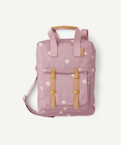 FRESK®  Afdeling,Afdeling - CHILDREN'S PINK RECYCLED PLASTIC BACKPACK WITH SWALLOW PRINT