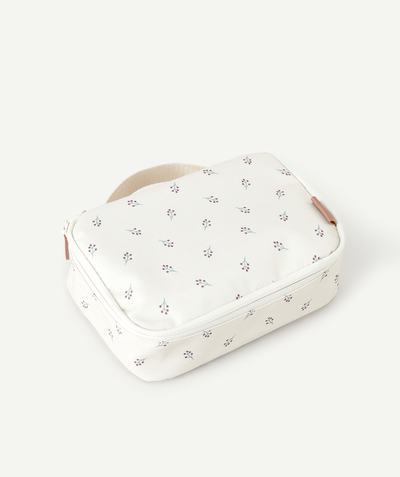 Baby-boy radius - OFF-WHITE FLORAL PRINT COOLER BAG IN RECYCLED PLASTIC