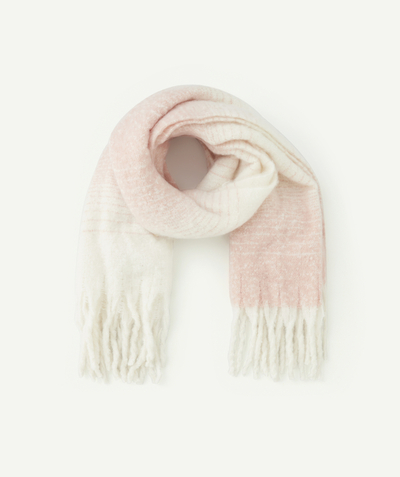 Accessories radius - GIRLS' SOFT PINK AND WHITE SCARF IN RECYCLED FIBRES