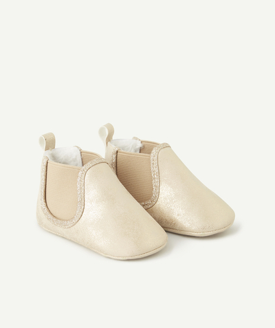 Accessories radius - BABY GIRLS' GOLD-TONE AND SPARKLY ELASTICATED BOOTIES