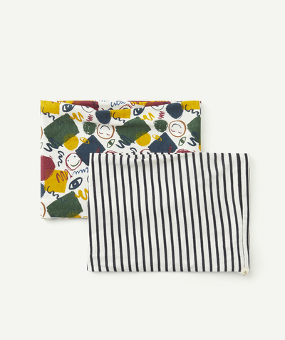 ECODESIGN radius - PACK OF TWO BOYS' STRIPED AND COLOURED PRINT SNOODS IN RECYCLED FIBRES