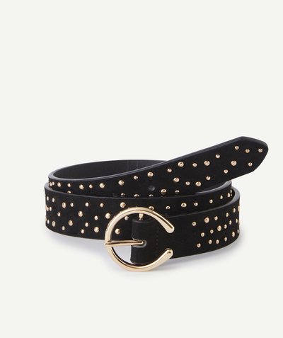 New collection Sub radius in - GIRLS' BLACK BELT WITH BUCKLE AND GOLD DETAILS