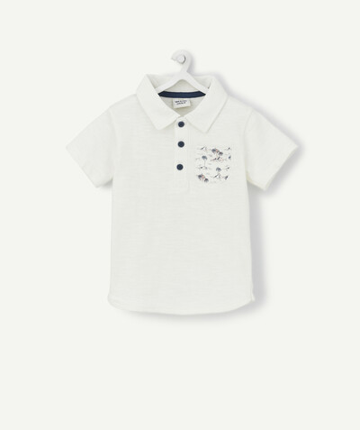 Shirt and polo radius - POLO SHIRT IN WHITE COTTON WITH A PRINTED POCKET