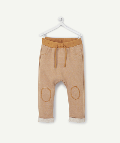 Trousers radius - CAMEL AND CREAM STRIPED HAREM PANTS