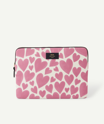 Back to school equipment Tao Categories - 13- AND 14-INCH PINK HEARTS PRINT LAPTOP SLEEVE