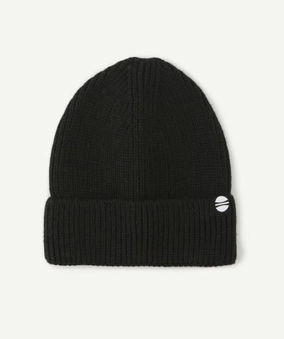 Acessories Sub radius in - BOYS' BLACK KNITTED BEANIE IN RECYCLED FIBRES