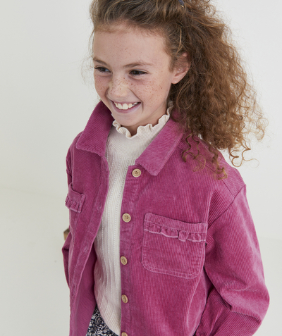 Our latest looks radius - PINK CORDUROY SHIRT WITH SCALLOPED FINISH