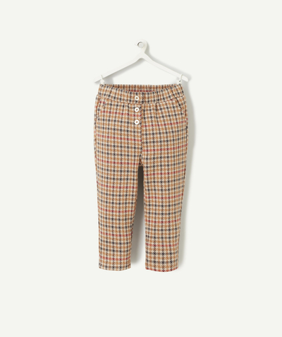 Trousers radius - BABY GIRLS' BROWN HOUNDSTOOTH CHECK PRINT TREGGINGS