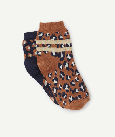 New collection Sub radius in - PACK OF 2 PAIRS OF ORGANIC COTTON LEOPARD PRINT LONG SOCKS FOR GIRLS