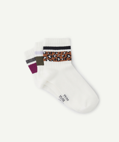 New collection Sub radius in - PACK OF 3 PAIRS OF ORGANIC COTTON LONG SOCKS WITH COLOURFUL PRINTED STRIPES FOR GIRLS