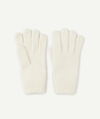 New collection Sub radius in - GIRLS' CREAM GLOVES KNITTED IN RECYCLED FIBRES