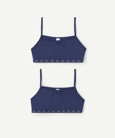 New collection Sub radius in - SET OF TWO NAVY ORGANIC COTTON SKIN CARE CROP TOPS