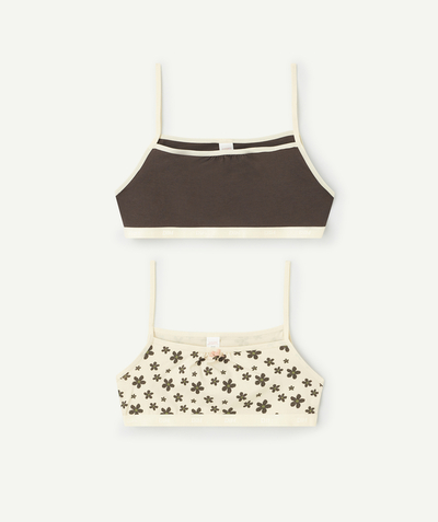 New collection Sub radius in - PACK OF TWO LIQUORICE AND FLOWER PRINT POCKET BRALETTES