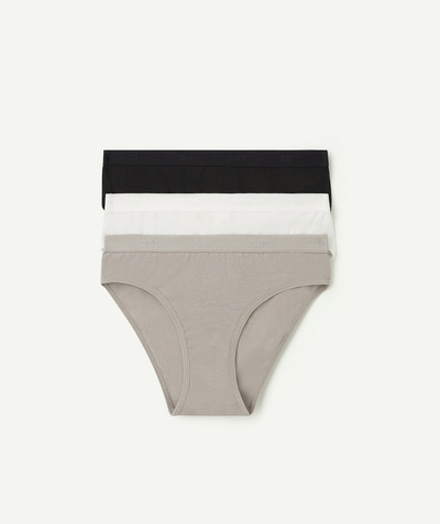 New collection Sub radius in - SET OF THREE LES POCKETS WHITE, GREY AND BLACK KNICKERS