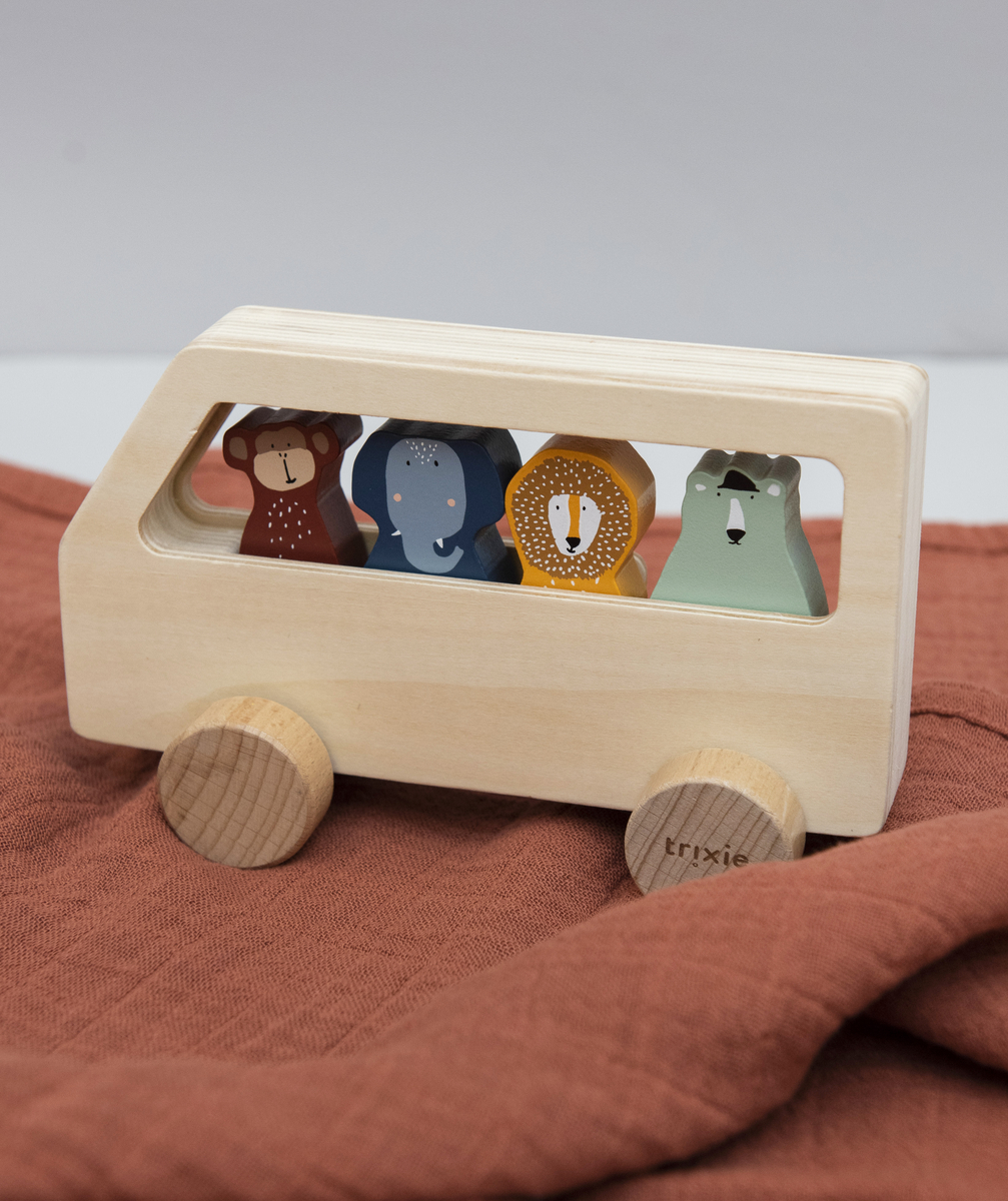 Bus en bois avec animaux bébé - TU