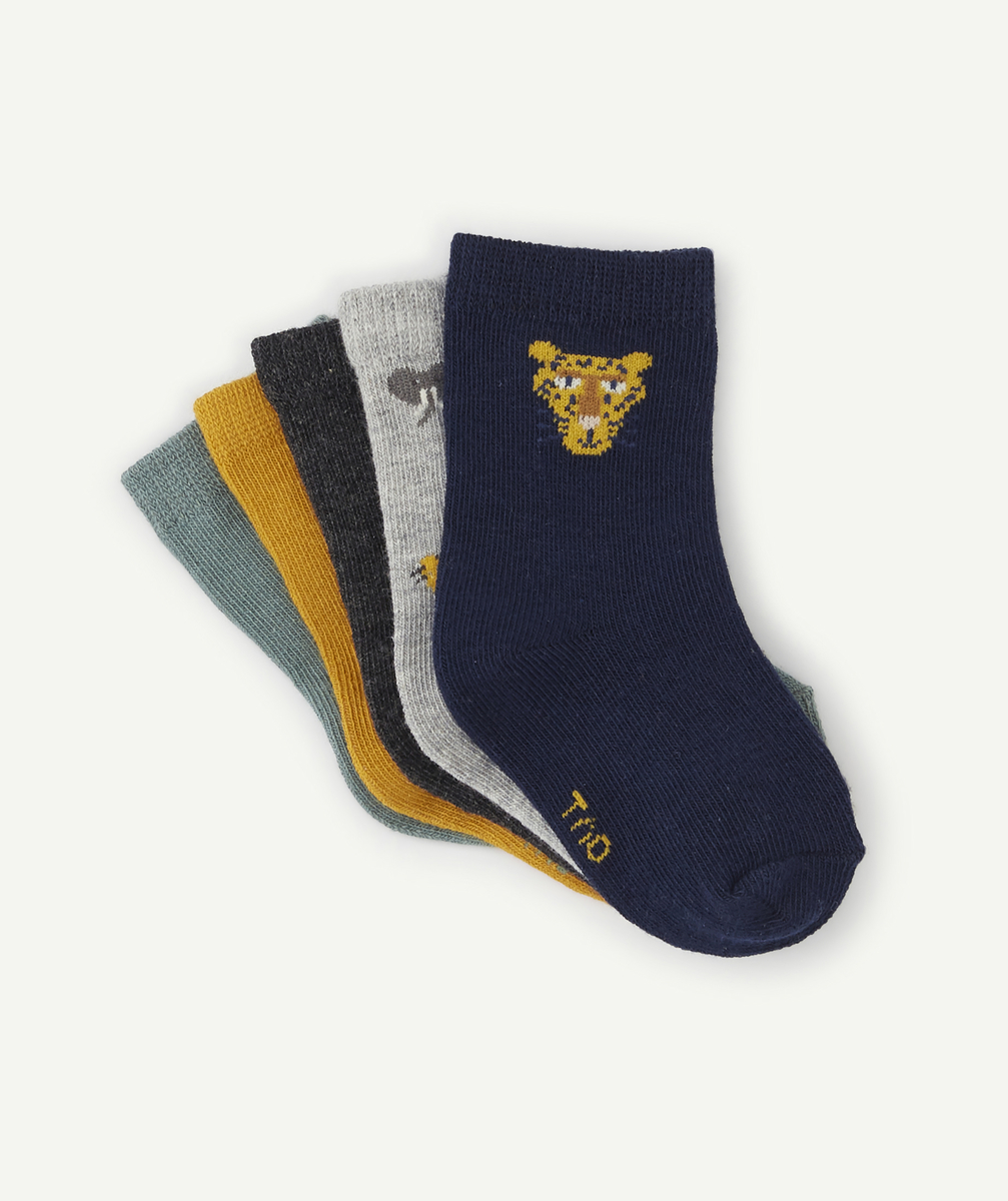 Le lot de 5 paires de chaussettes animaux - 18-20