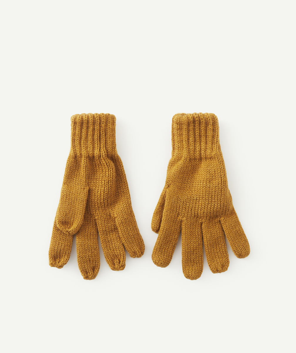 Gants en tricot camel en fibres recyclées garçon - 2-4 A