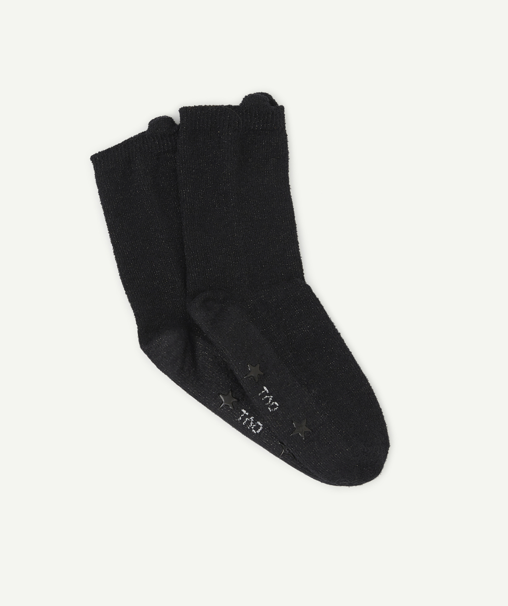 La paire de chaussettes en tricot noir pailleté - 38-40