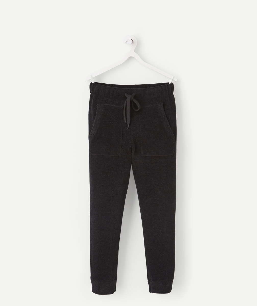 Pantalon slim noir en velours garçon - 10 A