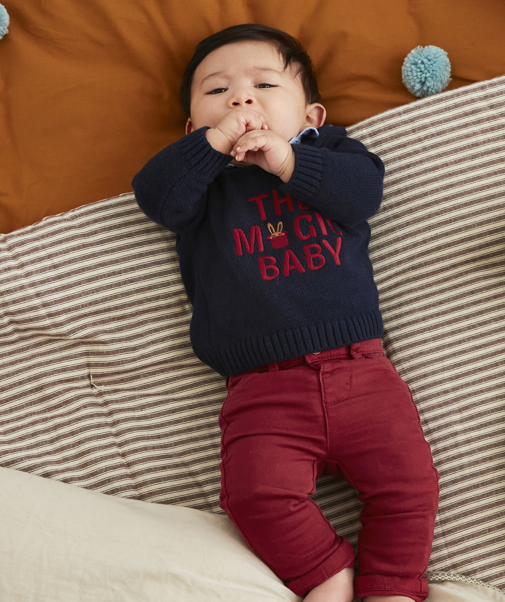 Pantalon chino rouge bébé garçon avec poches - 23 M