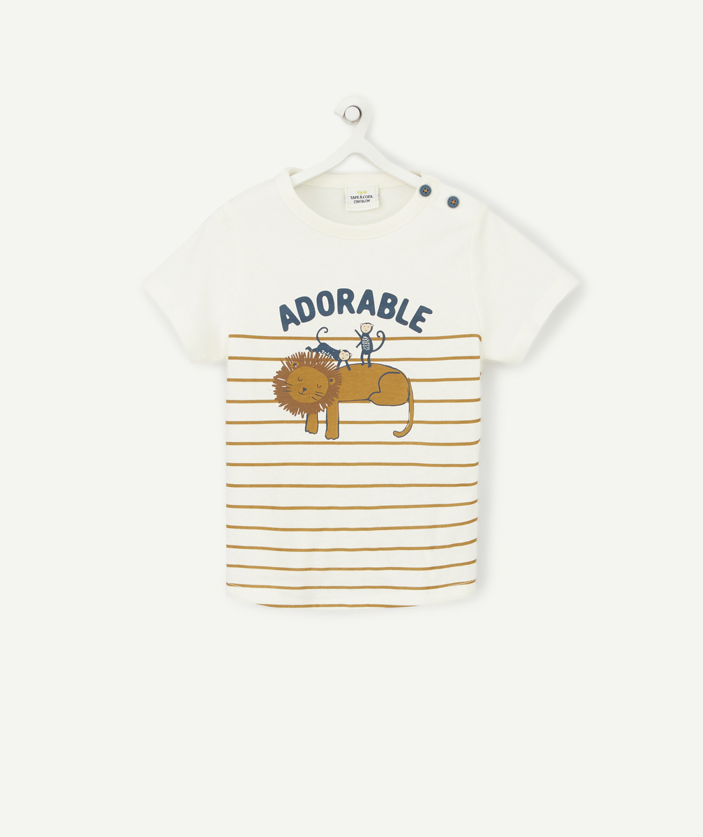 T-shirt bébé garçon en fibres recyclées avec lion et message adorable - 23 M