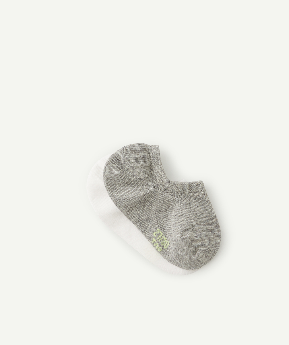 Le lot de 2 chaussettes invisibles unies grises et blanches - 38-40