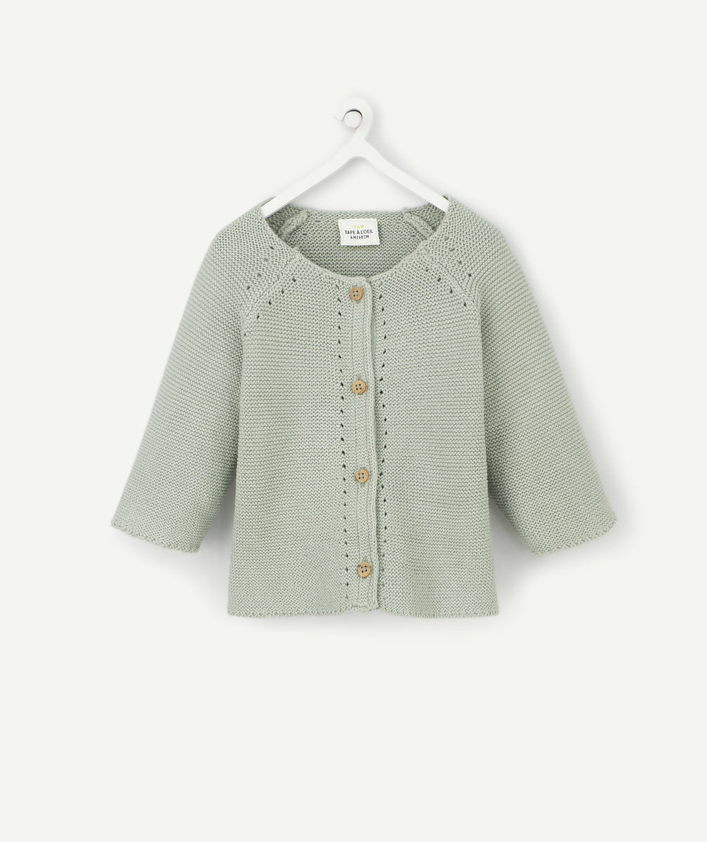 Cardigan bébé en tricot vert - 9 M