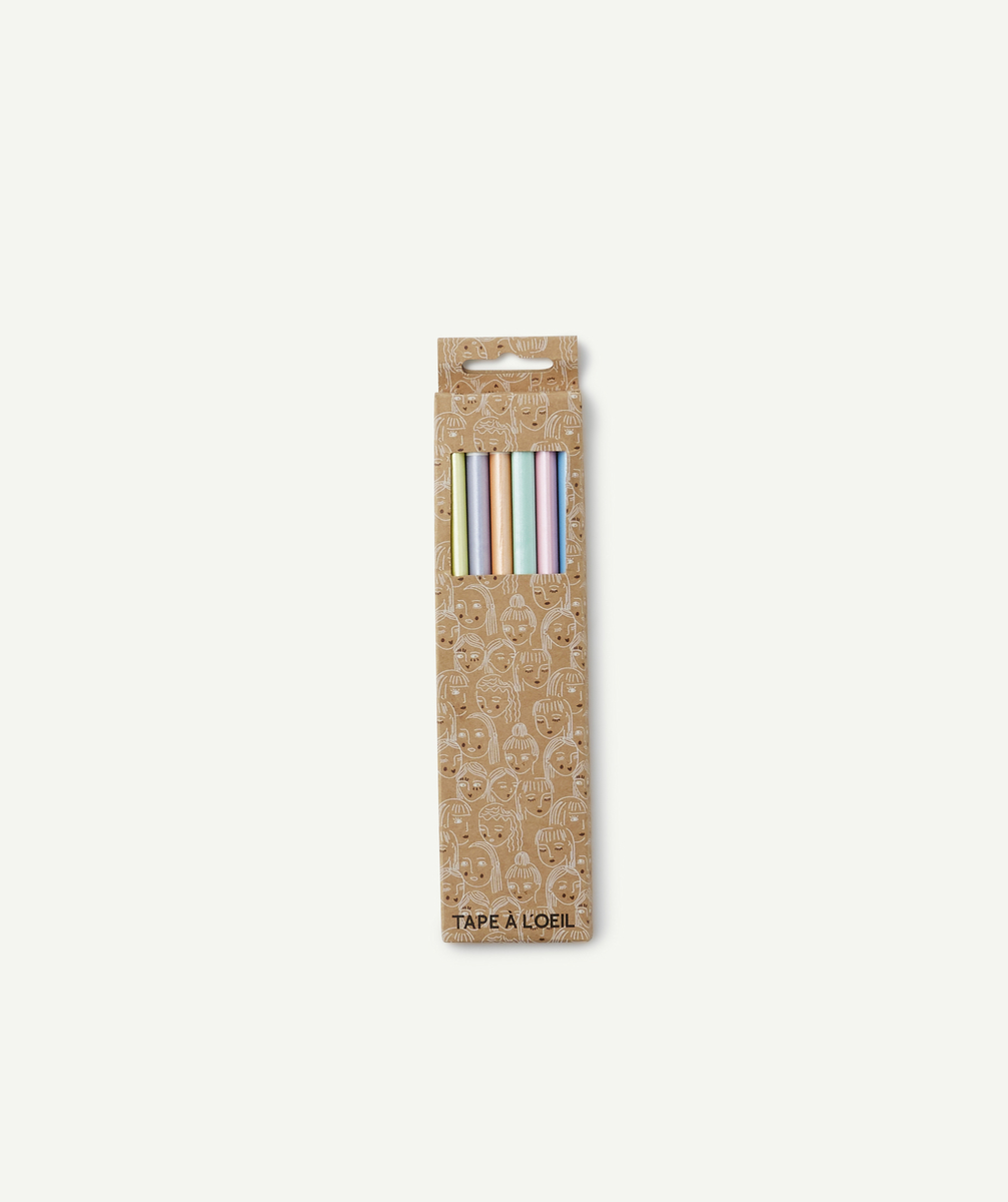 Le lot de 6 crayons de bois couleur pastel - TU