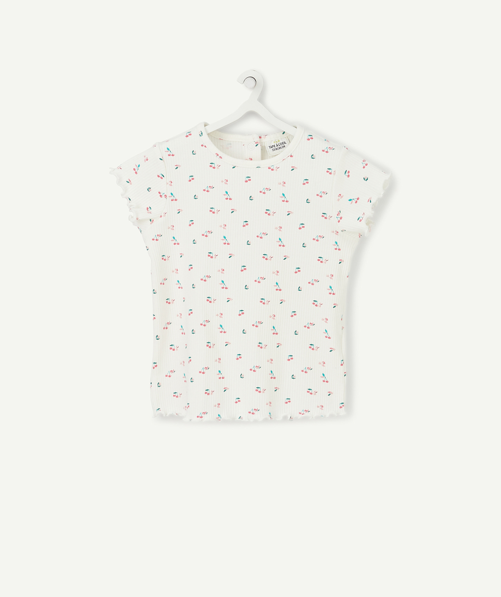 Le t-shirt blanc en coton biologique avec imprimé cerises - 23 M